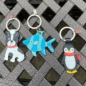 3 Authentic Coach keychain fobs NWOT